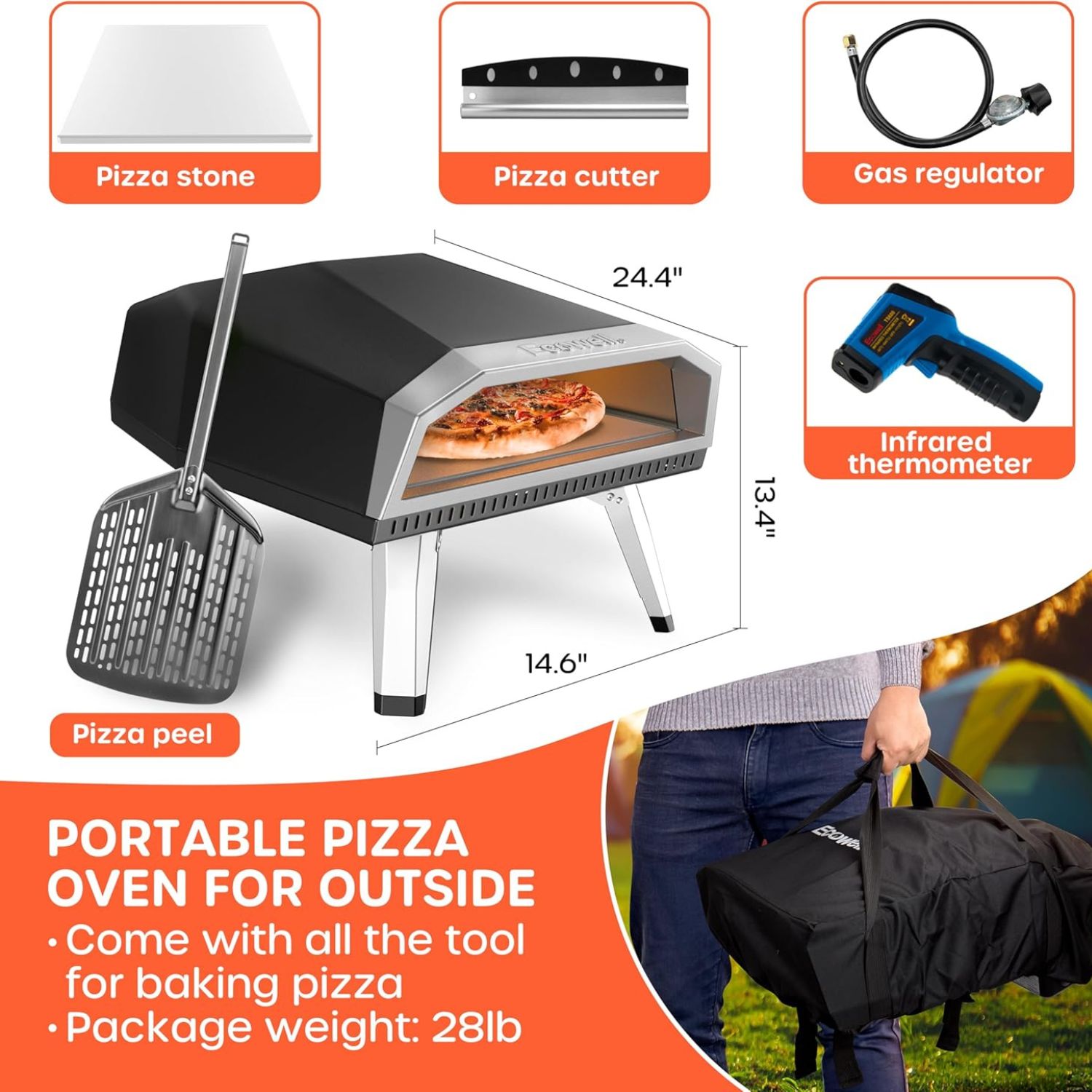 Complete pizza oven kit with accessories