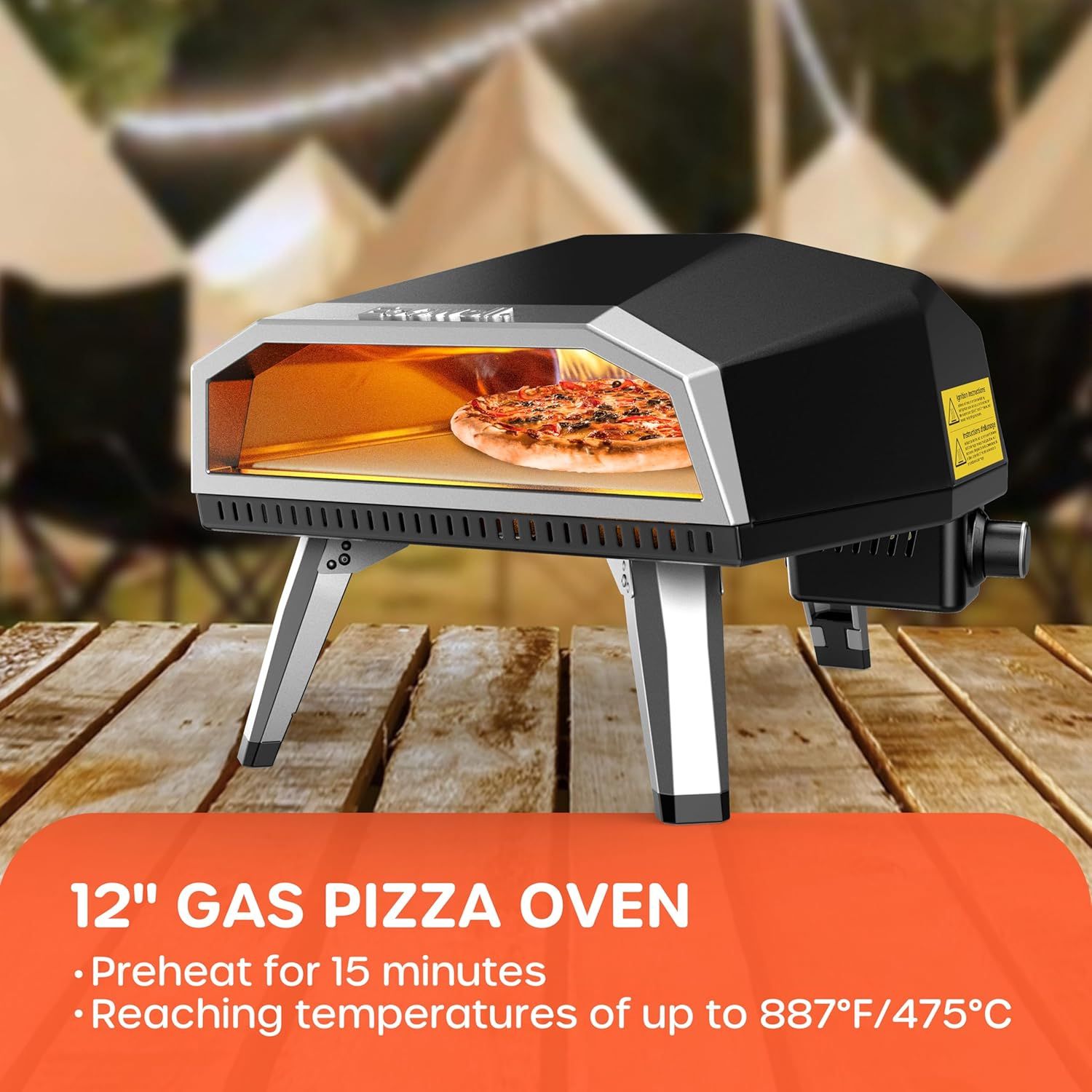 12 inch gas pizza oven with pizza cooking